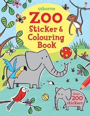 动物园贴纸和着色的书